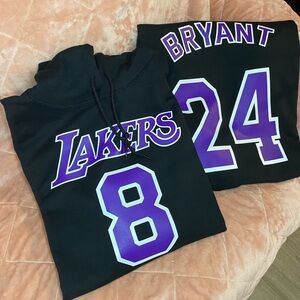 Lakers Black Hoodie with Bryant 24 Design